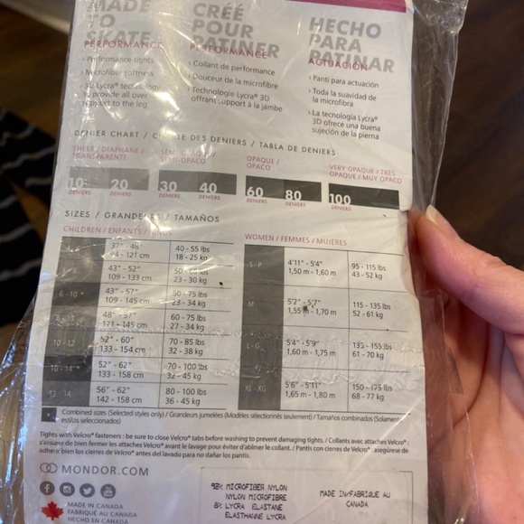 New MONDOR DANCE PERFORMANCE TIGHTS BLACK SHAPEWEAR NYLONS PANTYHOSE S - Picture 2 of 8